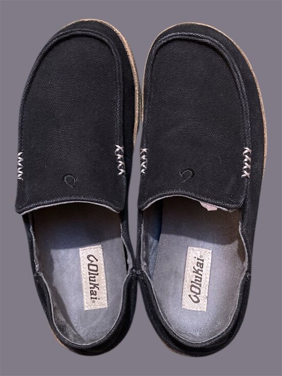 OluKai Men\'s Size 9 Moloa Kapa Black Canvas Loafers main image 8